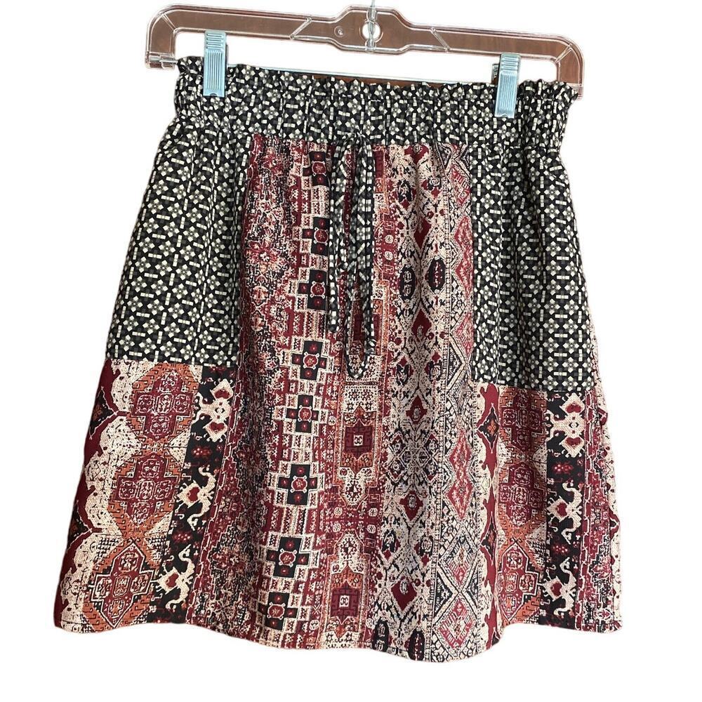 Lightweight Patchwork Blue Rain Mini Skirt Small - image 1